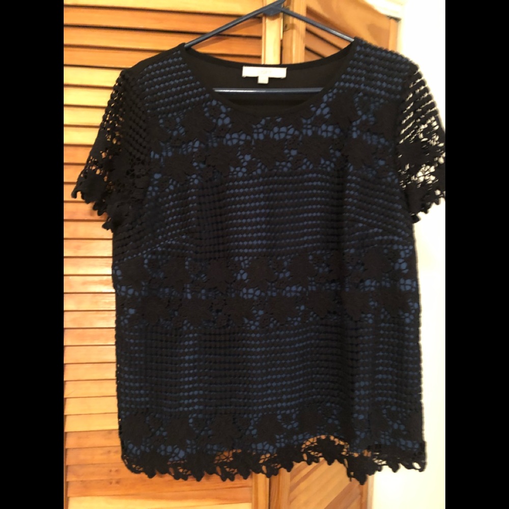 LOFT Lacy Overlay Blouse